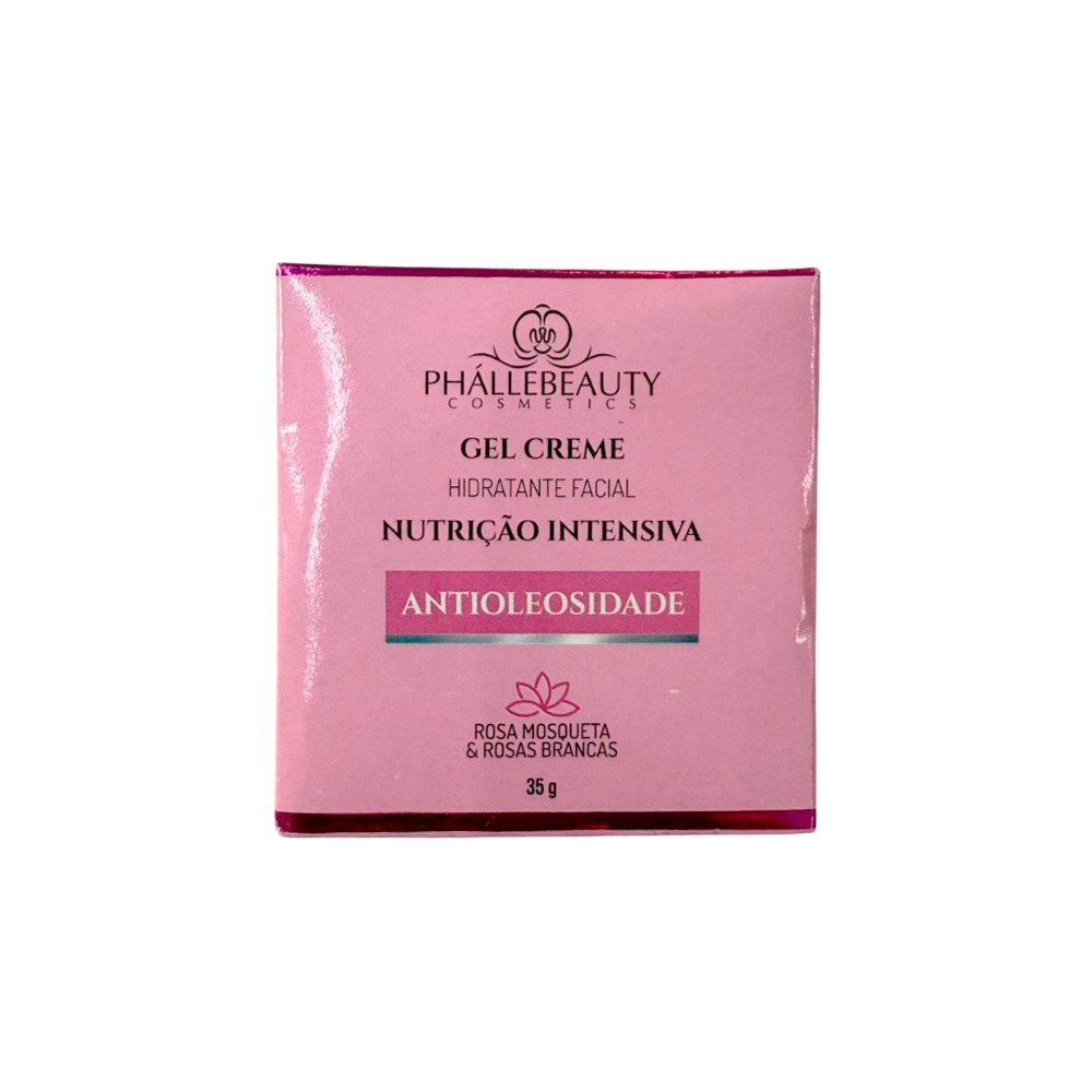 Phallebeauty Gel Creme Hidratante Facial Anti-oleosidade (Rosa Mosqueta & Rosas Brancas) 35g
